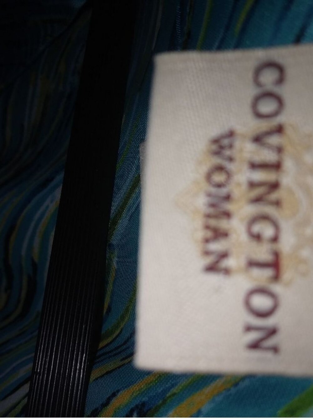 Covington 16/18W Turquoise Semi-sheer Top Plus - Picture 3 of 6